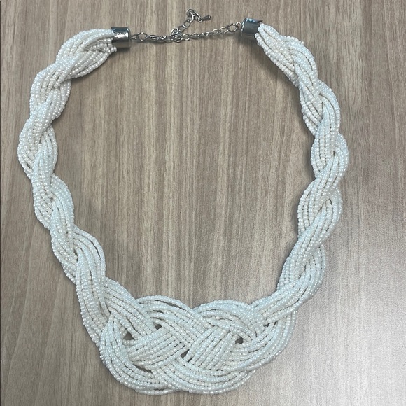 Jewelry - Micro bead twisted necklace with silver clasp. Beautiful piece.